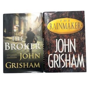 John Grisham | The Broker & The Rainmaker, Bundle of 2 Hardcover Fiction Books